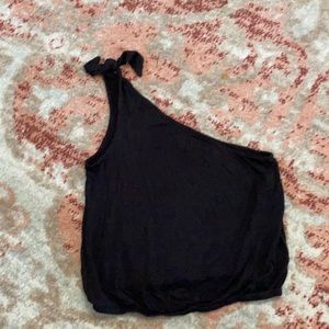 Black off one shoulder top